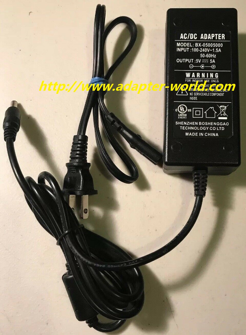 *100% Brand NEW* BX-05005000 5V 5A Works Tested AC/DC Adapter Free shipping!